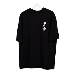 Afterthought Oversized T-Shirt: Black, Oversized, Front Pose, Bio-Washed Cotton Printed by Techno Be With You