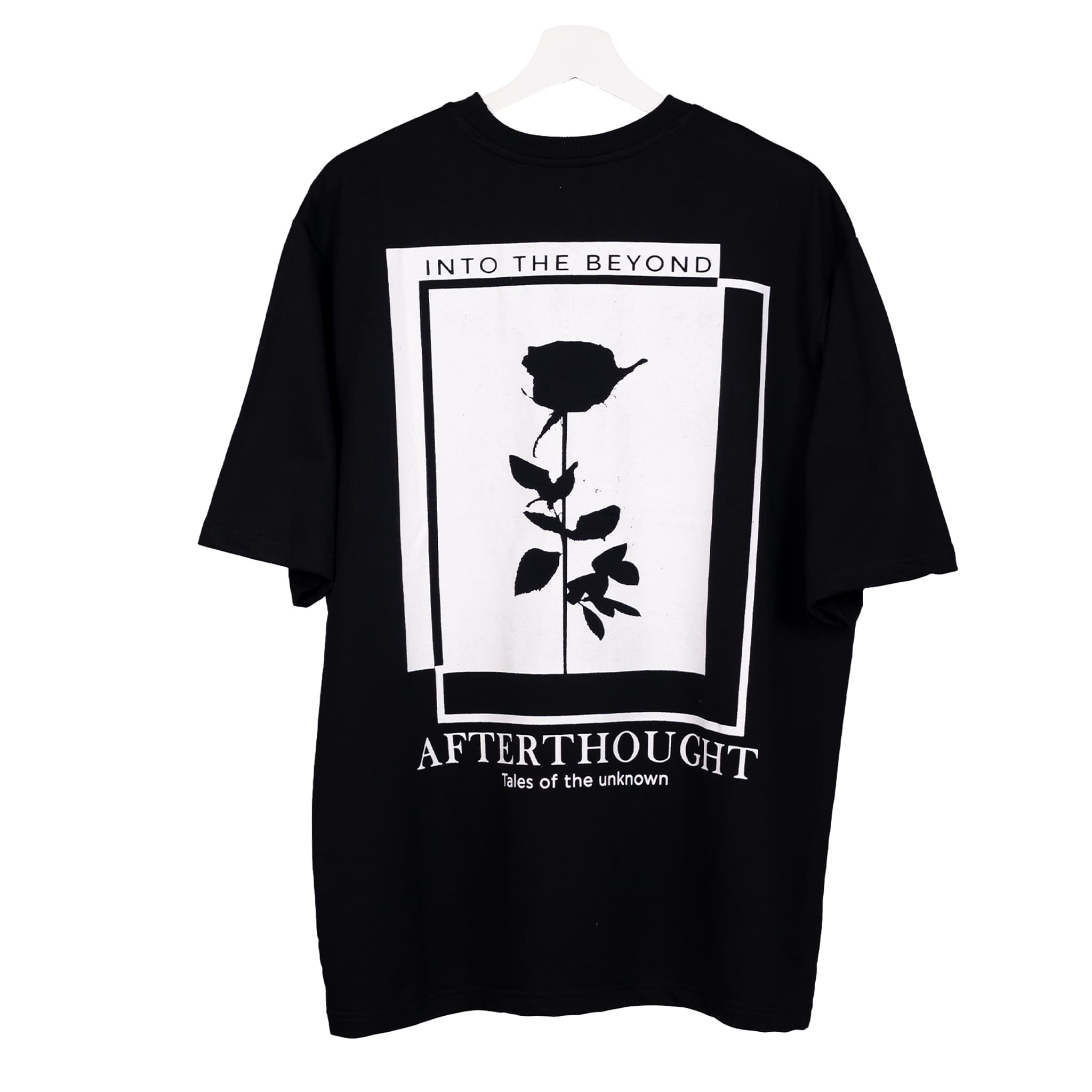 Oversized Black t-shirt with Afterthought style print on the back side