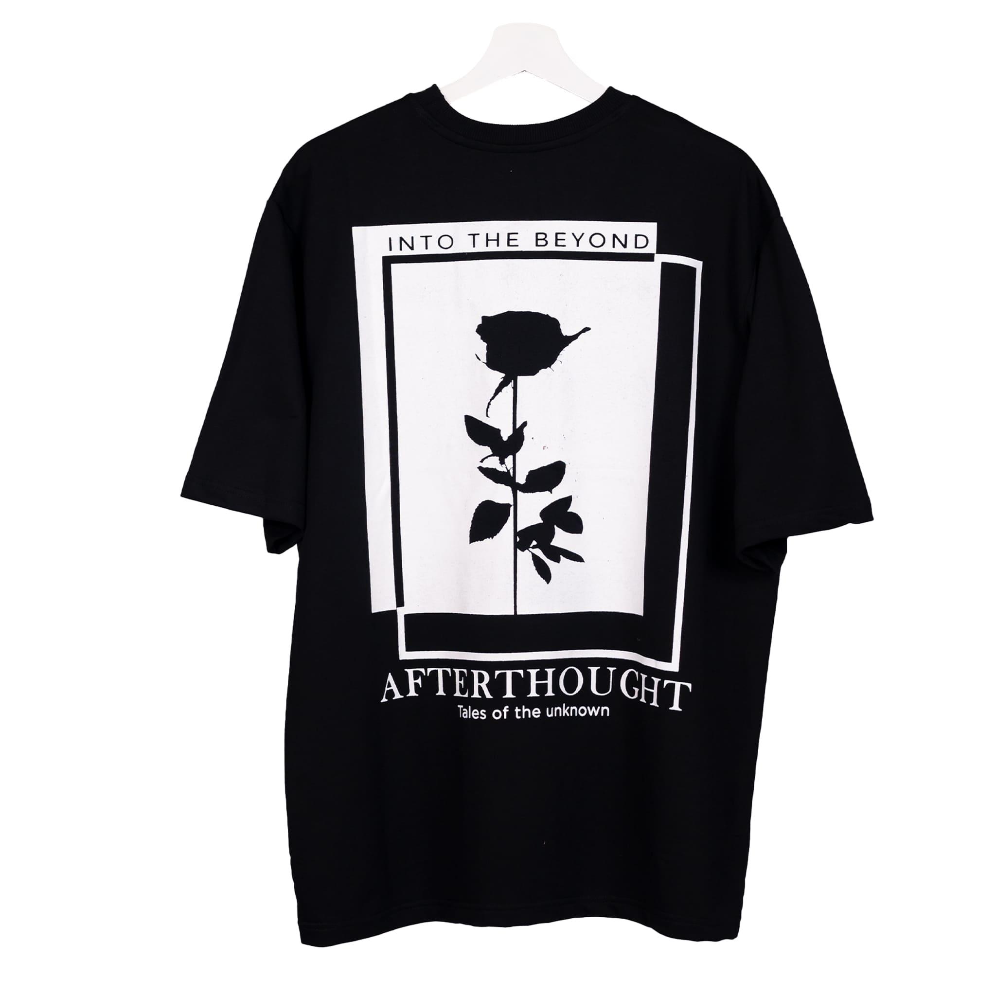 Afterthought Oversized T-Shirt: Black, Oversized, Back Side, Bio-Washed Cotton Printed by Techno Be With You