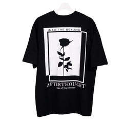 Afterthought Oversized T-Shirt: Black, Oversized, Back Side, Bio-Washed Cotton Printed by Techno Be With You