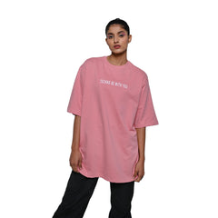 Raver T-Shirt: Lilac, Oversized, Front Model Pose, Bio-Washed Cotton Printed by Techno Be With You