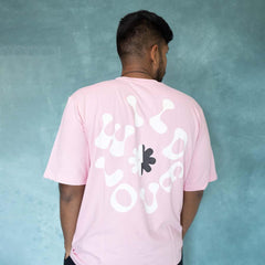 Wild Love Printed Pure Cotton Pink T-Shirt Online, Shaun Moses back pose