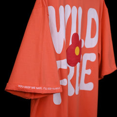 Wild Free T-Shirt: Lilac, Oversized, Side View, Bio-Washed Cotton Printed by Techno Be With You