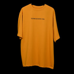 Major rager T-Shirt: Yellow, Oversized, Front Side, Bio-Washed Cotton Printed by Techno Be With You