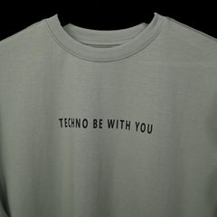 Major rager T-Shirt: Light Green, Oversized, Close Front, Bio-Washed Cotton Printed by Techno Be With You