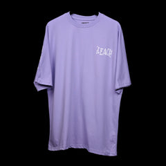 Protect Your Energy T-Shirt: Lavender, Oversized, Front Pose, Bio-Washed Cotton Printed by Techno Be With You