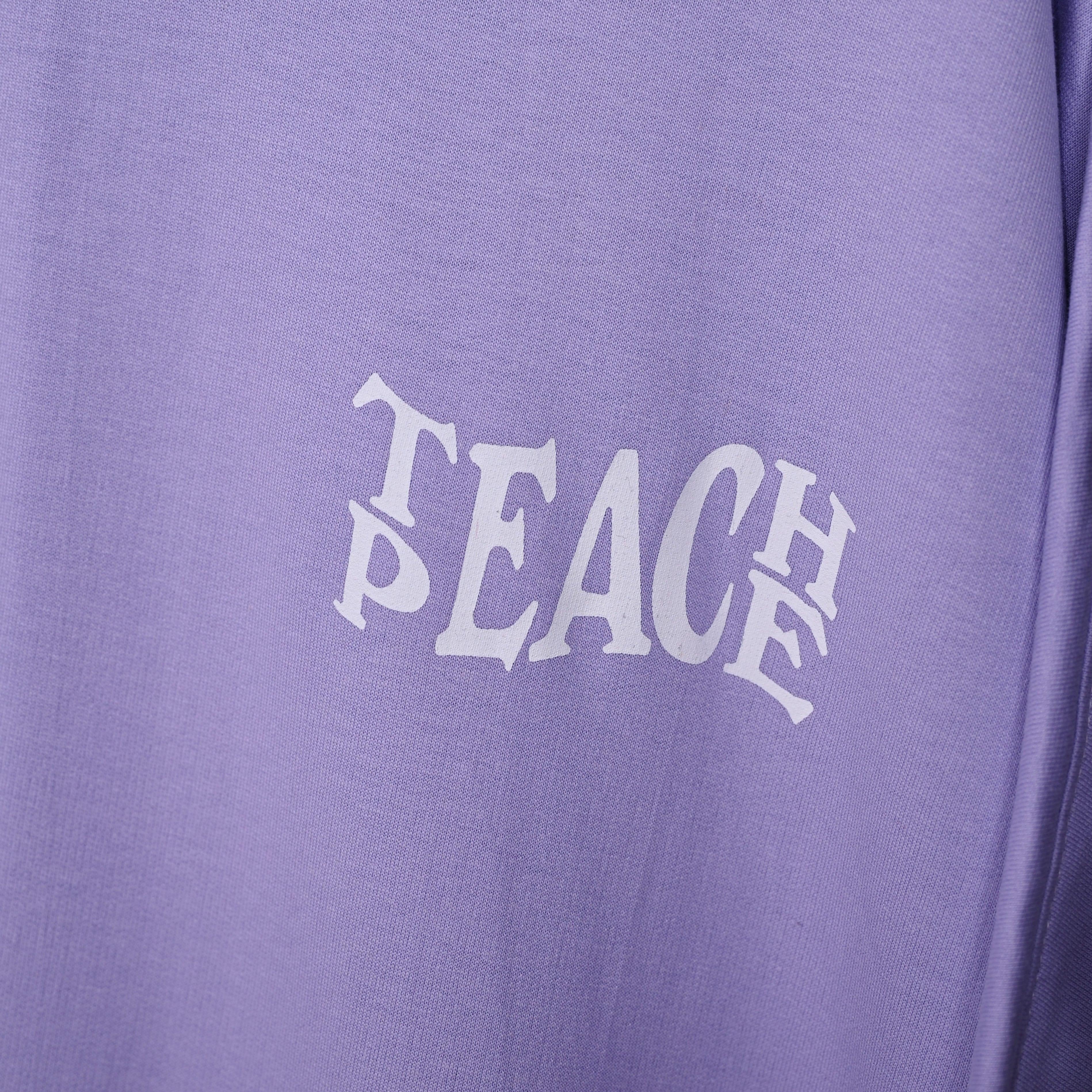 Protect Your Energy T-Shirt: Lavender, Oversized, Close Front, Bio-Washed Cotton Printed by Techno Be With You