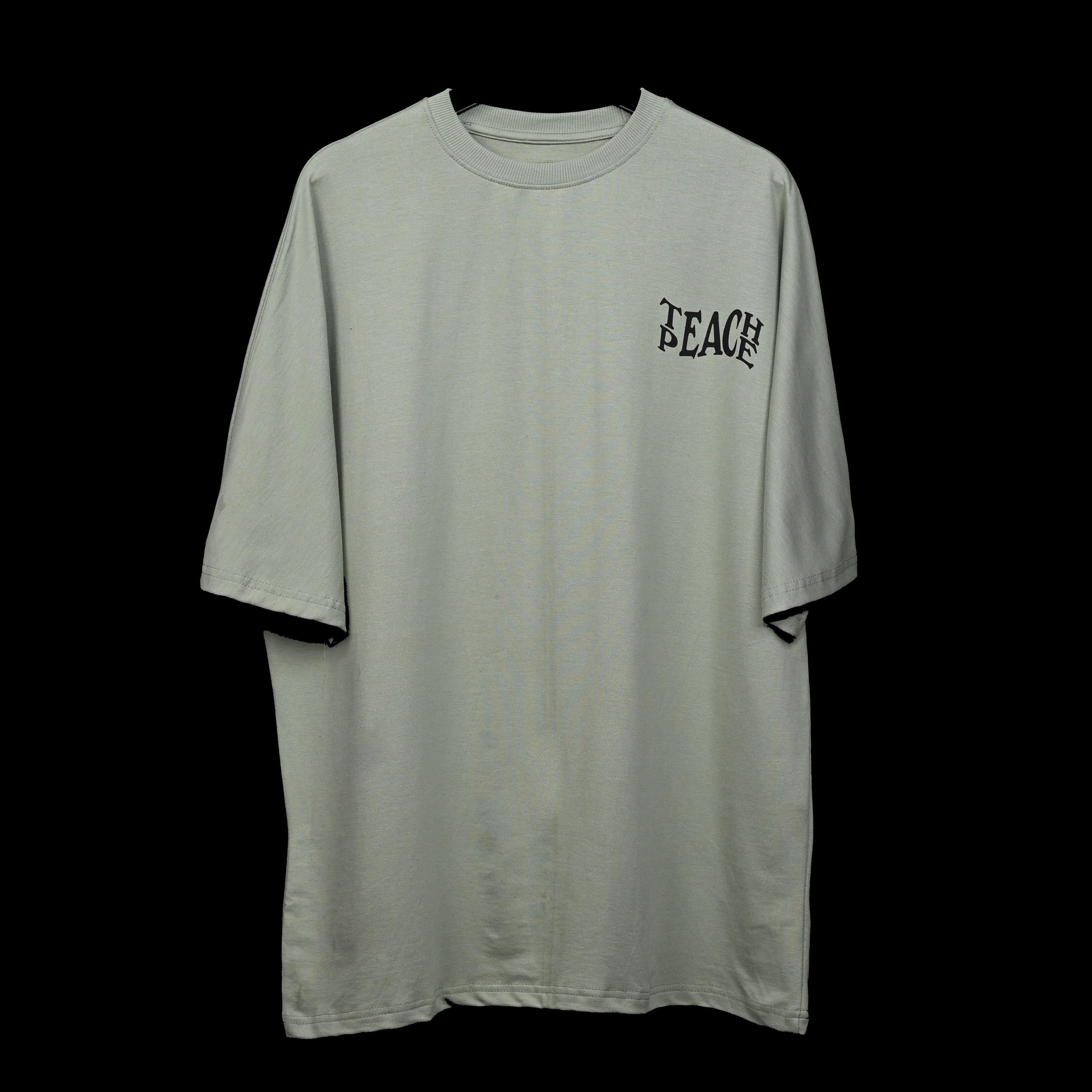 Protect Your Energy T-Shirt: Hunter Green, Oversized, Front Pose, Bio-Washed Cotton Printed by Techno Be With You