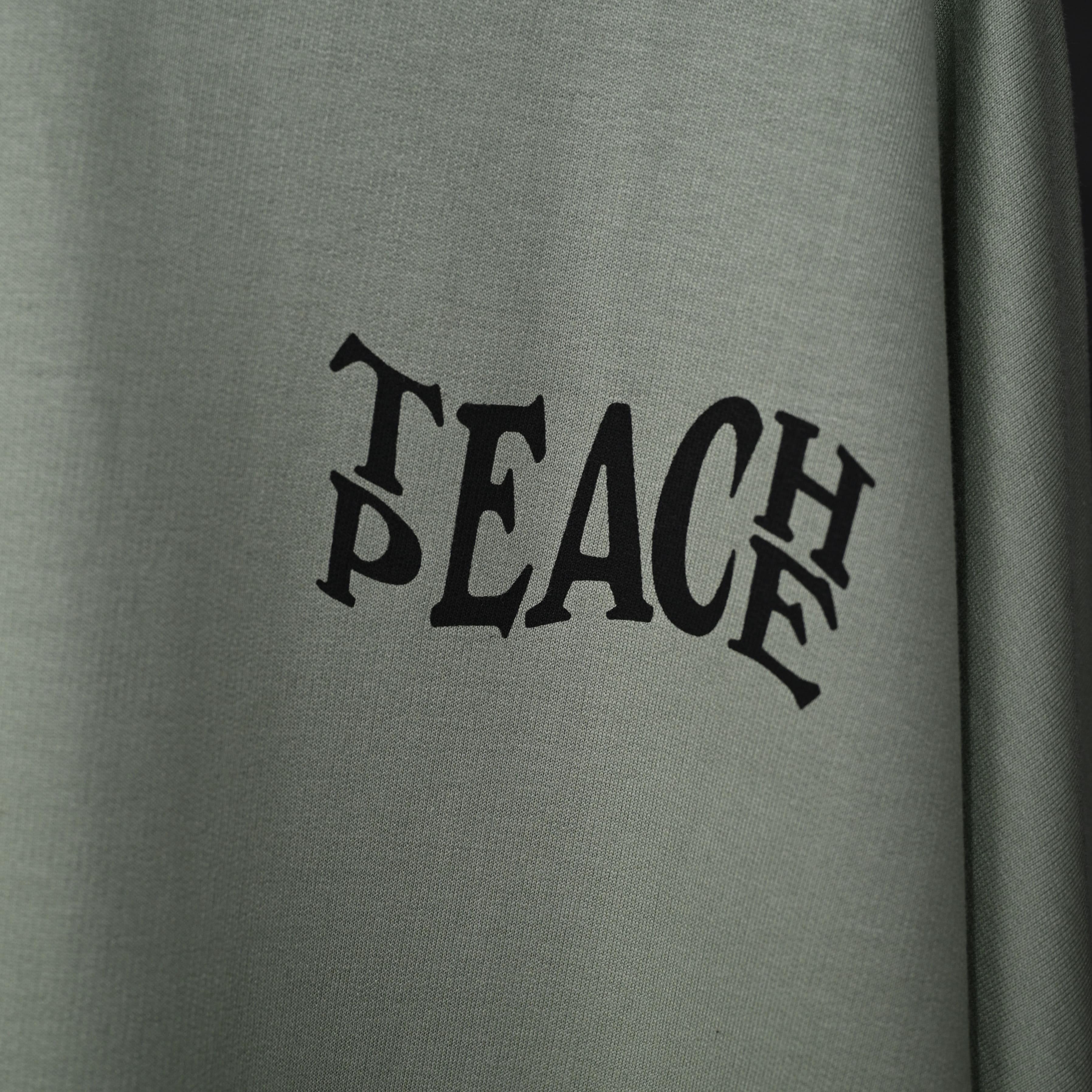 Protect Your Energy T-Shirt: Hunter Green, Oversized, Close Front, Bio-Washed Cotton Printed by Techno Be With You