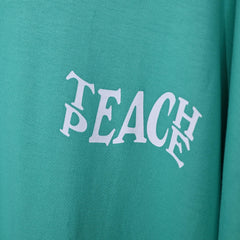Protect Your Energy T-Shirt: Bright Green, Oversized, Close Front, Bio-Washed Cotton Printed by Techno Be With You