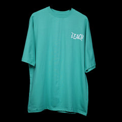 Protect Your Energy T-Shirt: Bright Green, Oversized, Front Pose, Bio-Washed Cotton Printed by Techno Be With You