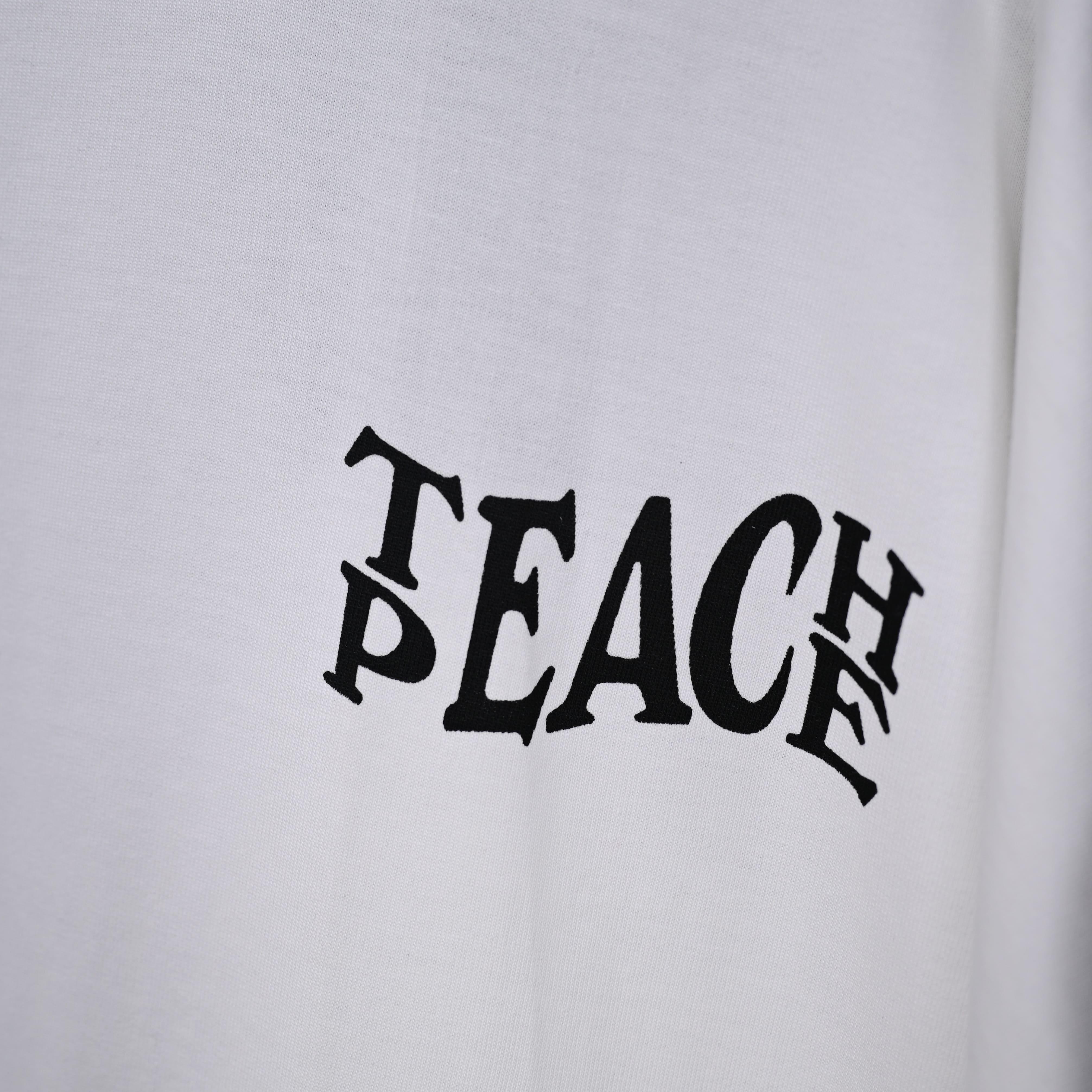 Protect Your Energy T-Shirt: White, Oversized, Close Front, Bio-Washed Cotton Printed by Techno Be With You