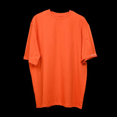 Wild Free T-Shirt: Orange, Oversized, Front Pose, Bio-Washed Cotton Printed by Techno Be With You