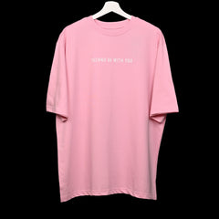 Star Trippy T-Shirt: Lilac, Oversized, Front Side, Bio-Washed Cotton Printed by Techno Be With You