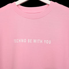 Star Trippy T-Shirt: Lilac, Oversized, Close Front, Bio-Washed Cotton Printed by Techno Be With You