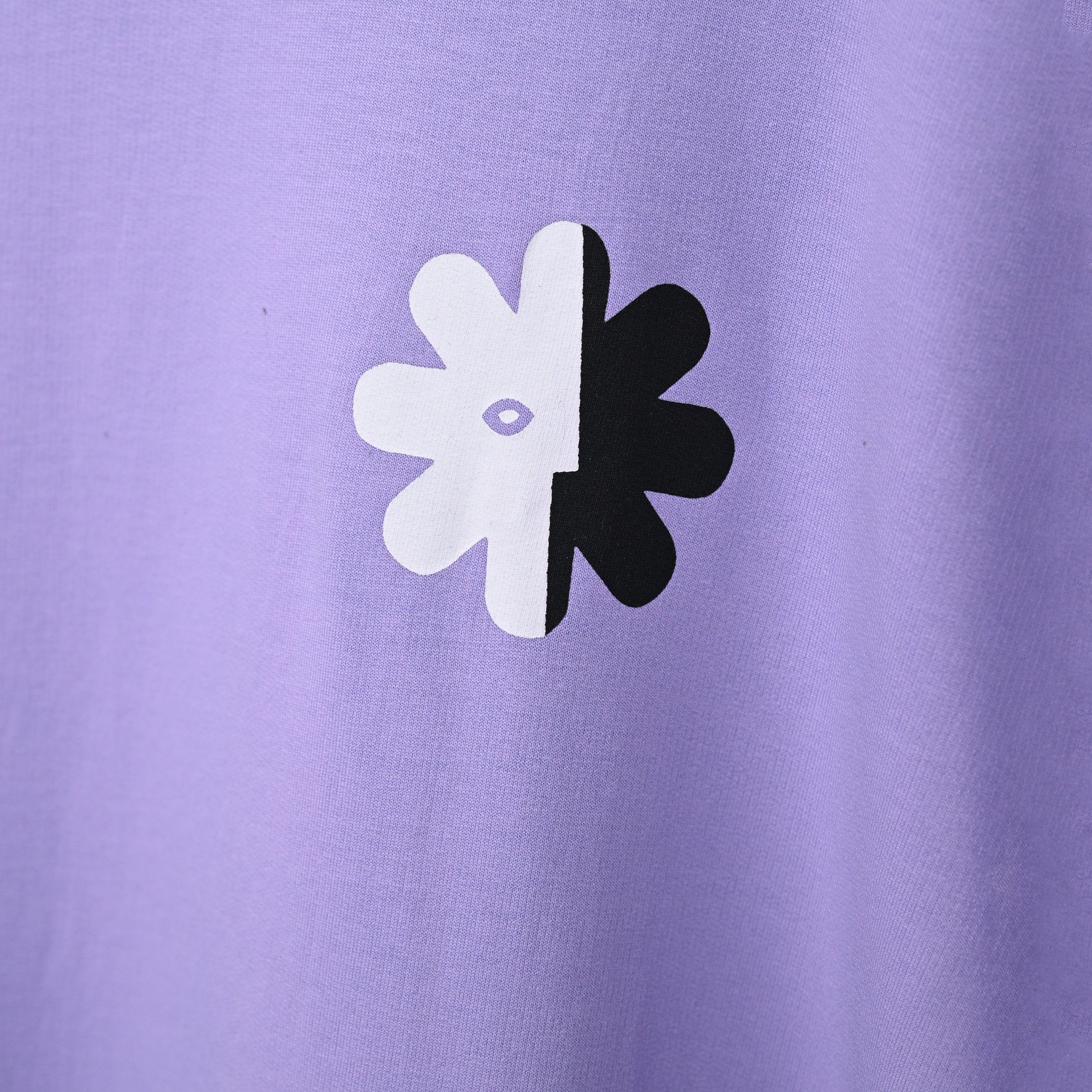 Wild Love - Techno Be With You Clothing Shop Wild Love Front close side Printed Pure Cotton T-Shirt purple Online