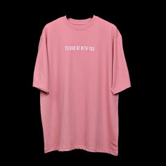 Raver T-Shirt: Lilac, Oversized, Front side, Bio-Washed Cotton Printed by Techno Be With You