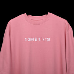 Raver T-Shirt: Lilac, Oversized, Close Front, Bio-Washed Cotton Printed by Techno Be With You