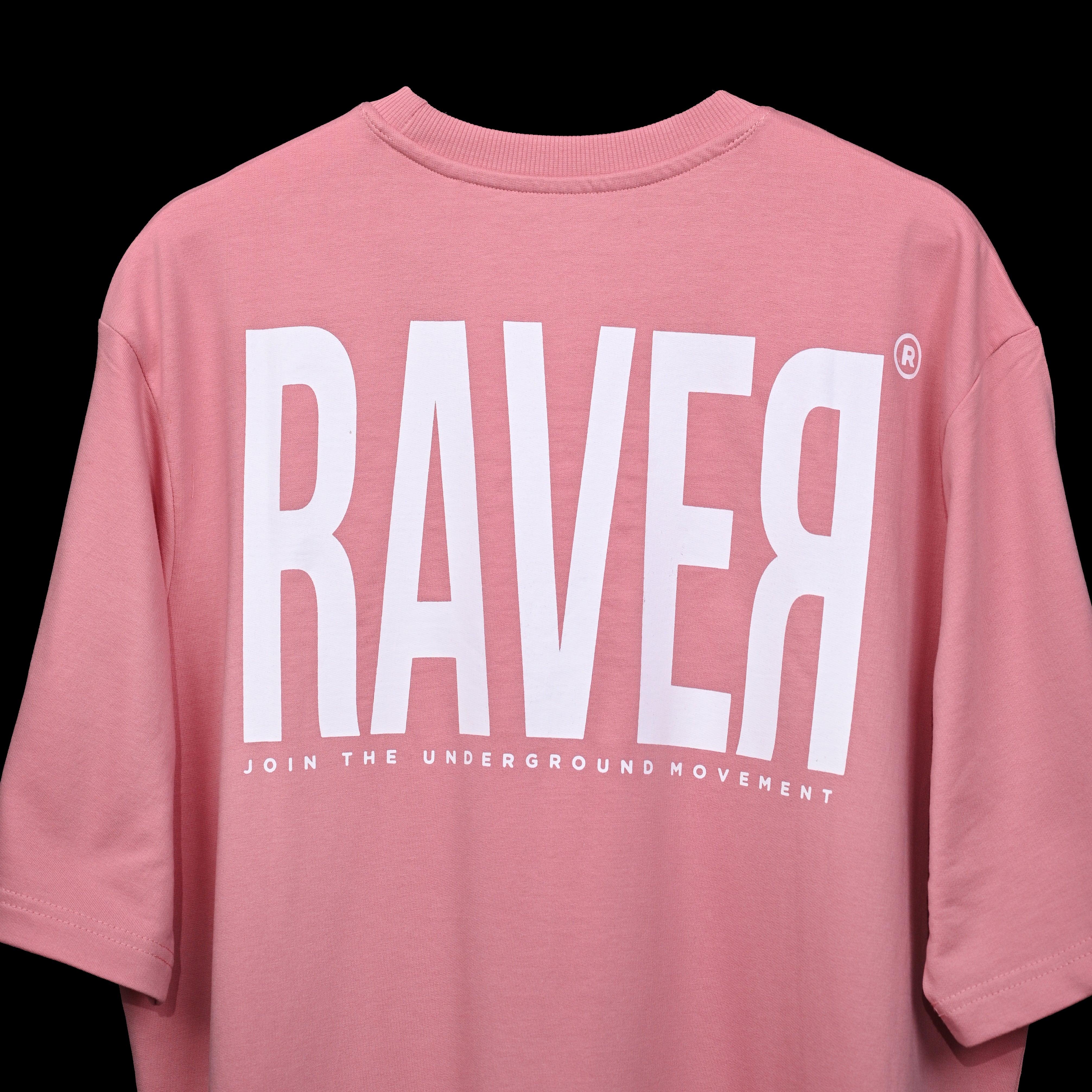 Raver T-Shirt: Lilac, Oversized, Close Back Side, Bio-Washed Cotton Printed by Techno Be With You