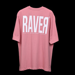 Raver T-Shirt: Lilac, Oversized, Back Side, Bio-Washed Cotton Printed by Techno Be With You