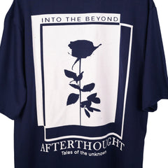 Afterthought Oversized T-Shirt: Blue, Oversized, Close Back Side, Bio-Washed Cotton Printed by Techno Be With You