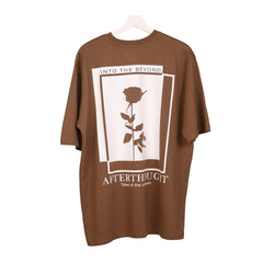 Afterthought Oversized T-Shirt: Brown, Oversized, Back Side, Bio-Washed Cotton Printed by Techno Be With You