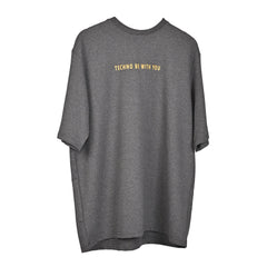 Major rager T-Shirt: Grey, Oversized, Front Side, Bio-Washed Cotton Printed by Techno Be With You