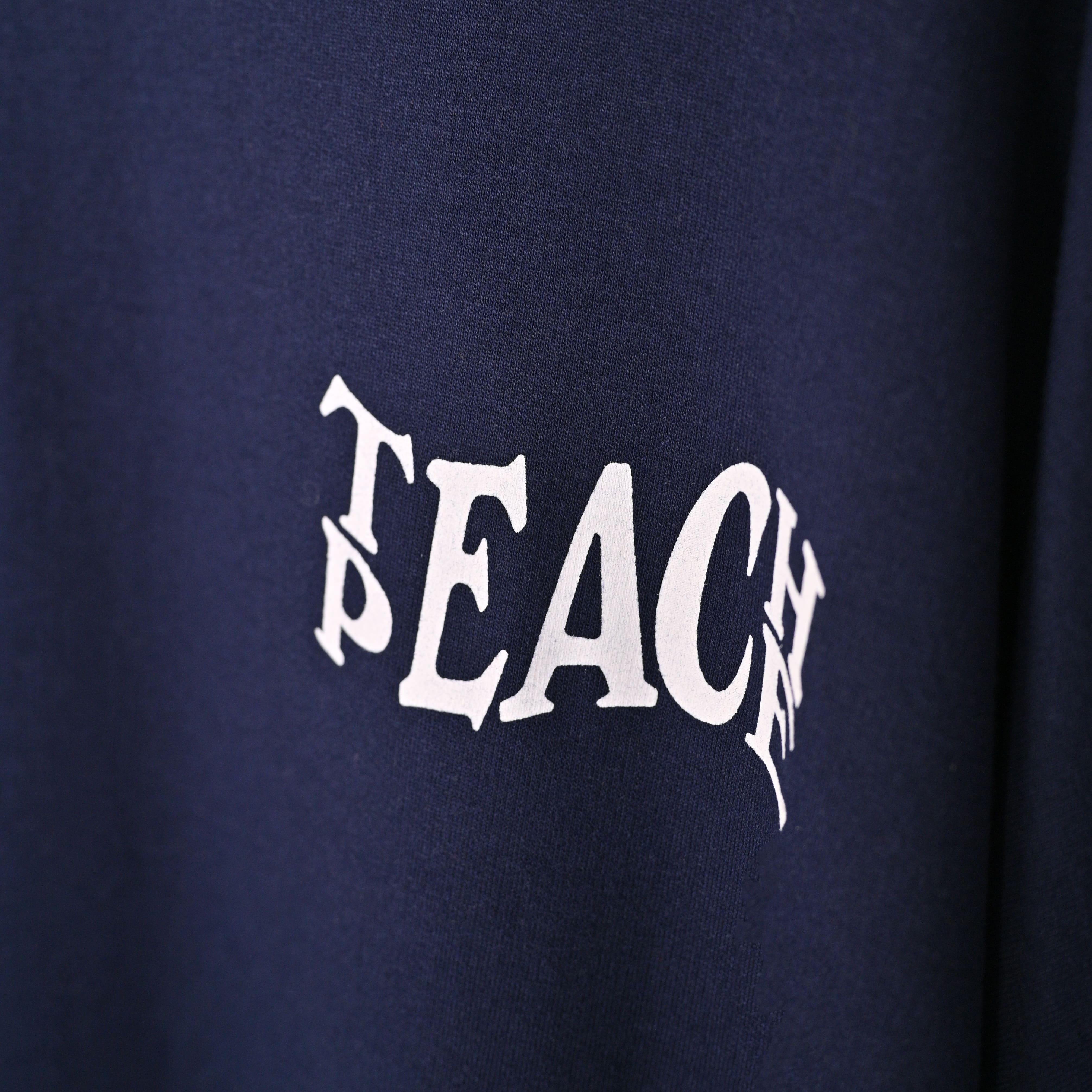 Protect Your Energy T-Shirt: Blue, Oversized, Close Front, Bio-Washed Cotton Printed by Techno Be With You