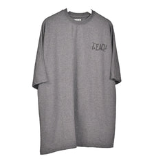 Protect Your Energy T-Shirt: Grey, Oversized, Front Pose, Bio-Washed Cotton Printed by Techno Be With You