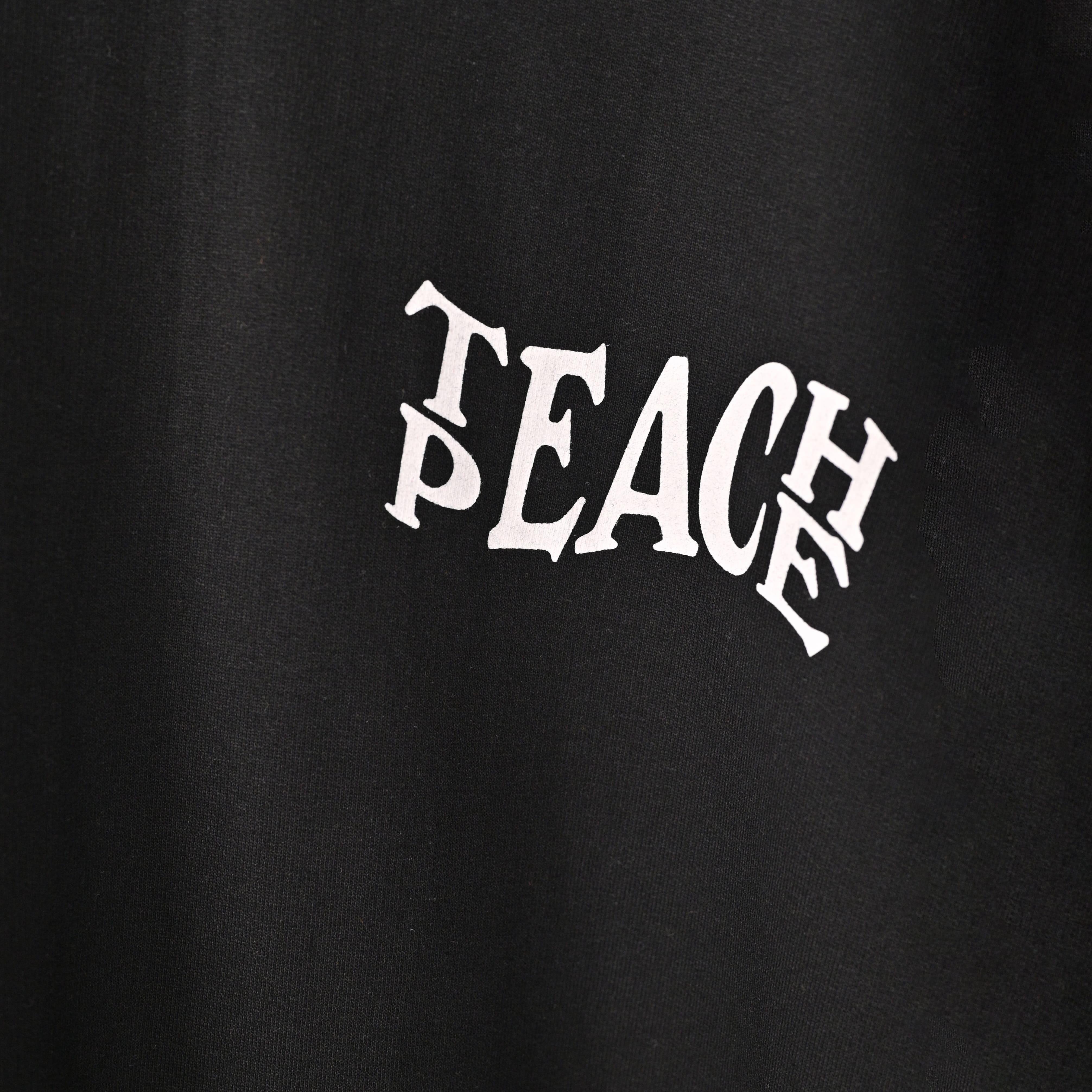 Protect Your Energy T-Shirt: Black, Oversized, Close Front, Bio-Washed Cotton Printed by Techno Be With You