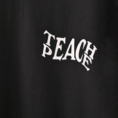 Protect Your Energy T-Shirt: Black, Oversized, Close Front, Bio-Washed Cotton Printed by Techno Be With You