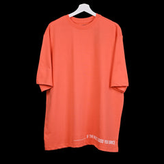 Feel the music T-Shirt: Orange, Oversized, Front side, Bio-Washed Cotton Printed by Techno Be With You