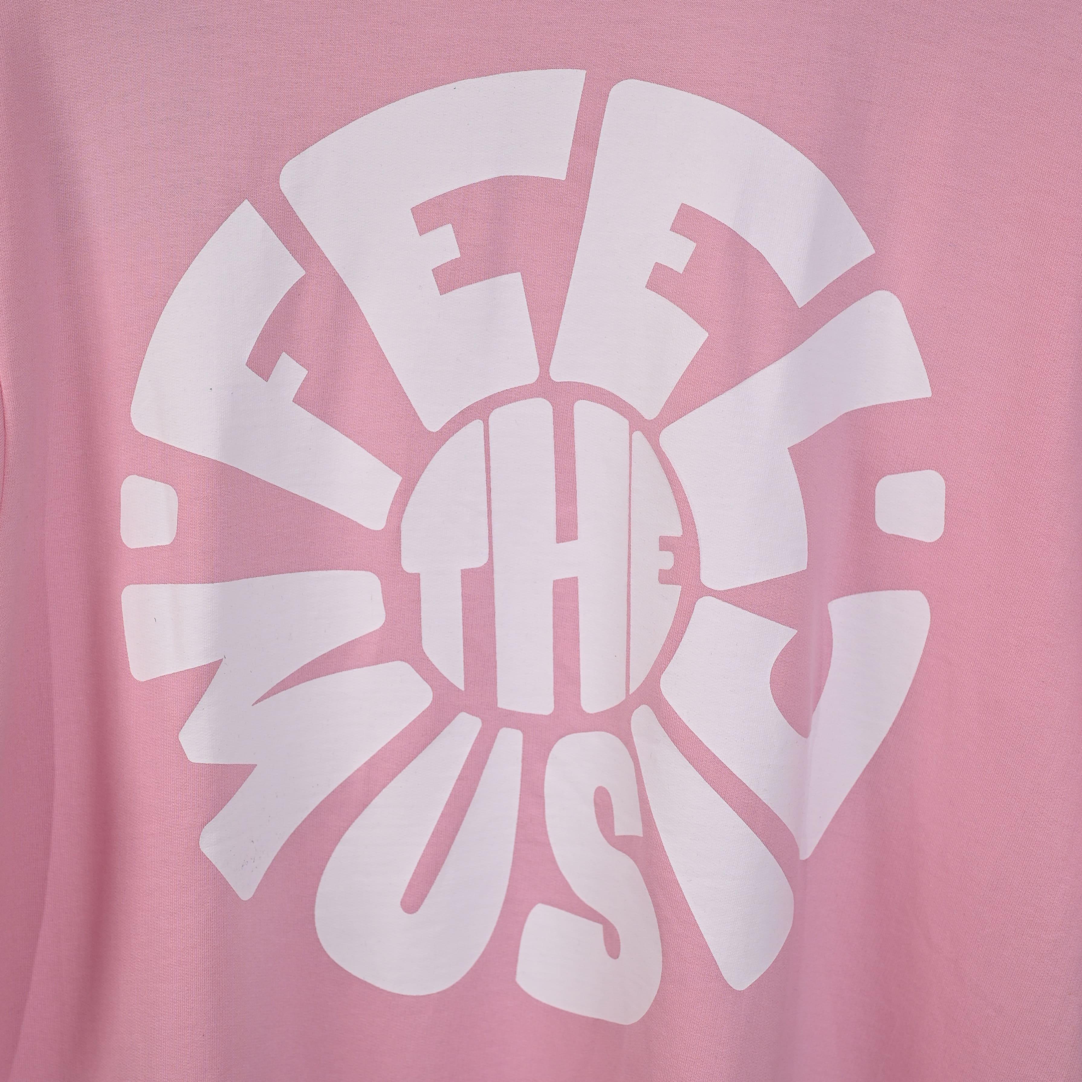 Feel the music T-Shirt: Lilac, Oversized, Close Front side Logo, Bio-Washed Cotton Printed by Techno Be With You