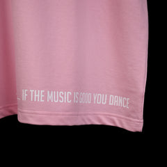 Feel the music T-Shirt: Lilac, Oversized, Close Front side, Bio-Washed Cotton Printed by Techno Be With You