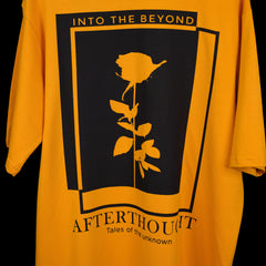 Afterthought Oversized T-Shirt: Yellow, Oversized, Close Back Side, Bio-Washed Cotton Printed by Techno Be With You