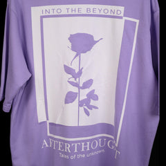 Afterthought Oversized T-Shirt: Lavender, Oversized, Close Back Side, Bio-Washed Cotton Printed by Techno Be With You
