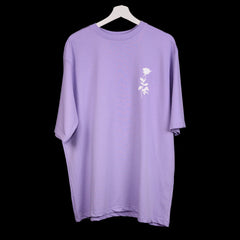 Afterthought Oversized T-Shirt: Lavender, Oversized, Front Pose, Bio-Washed Cotton Printed by Techno Be With You