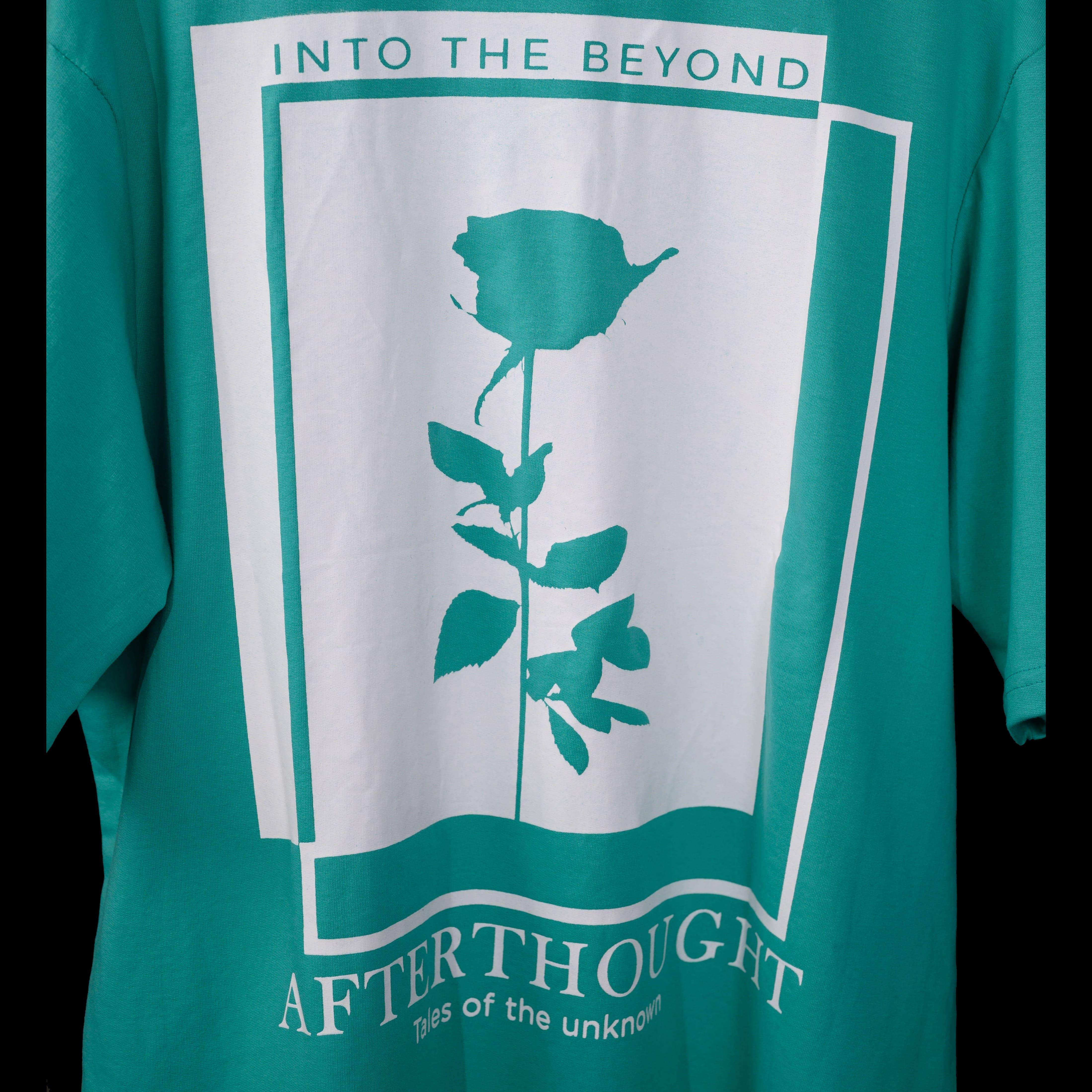 Afterthought Oversized T-Shirt: Bright Green, Oversized, Close Back Side, Bio-Washed Cotton Printed by Techno Be With You