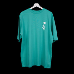 Afterthought Oversized T-Shirt: Bright Green, Oversized, Front Pose, Bio-Washed Cotton Printed by Techno Be With You