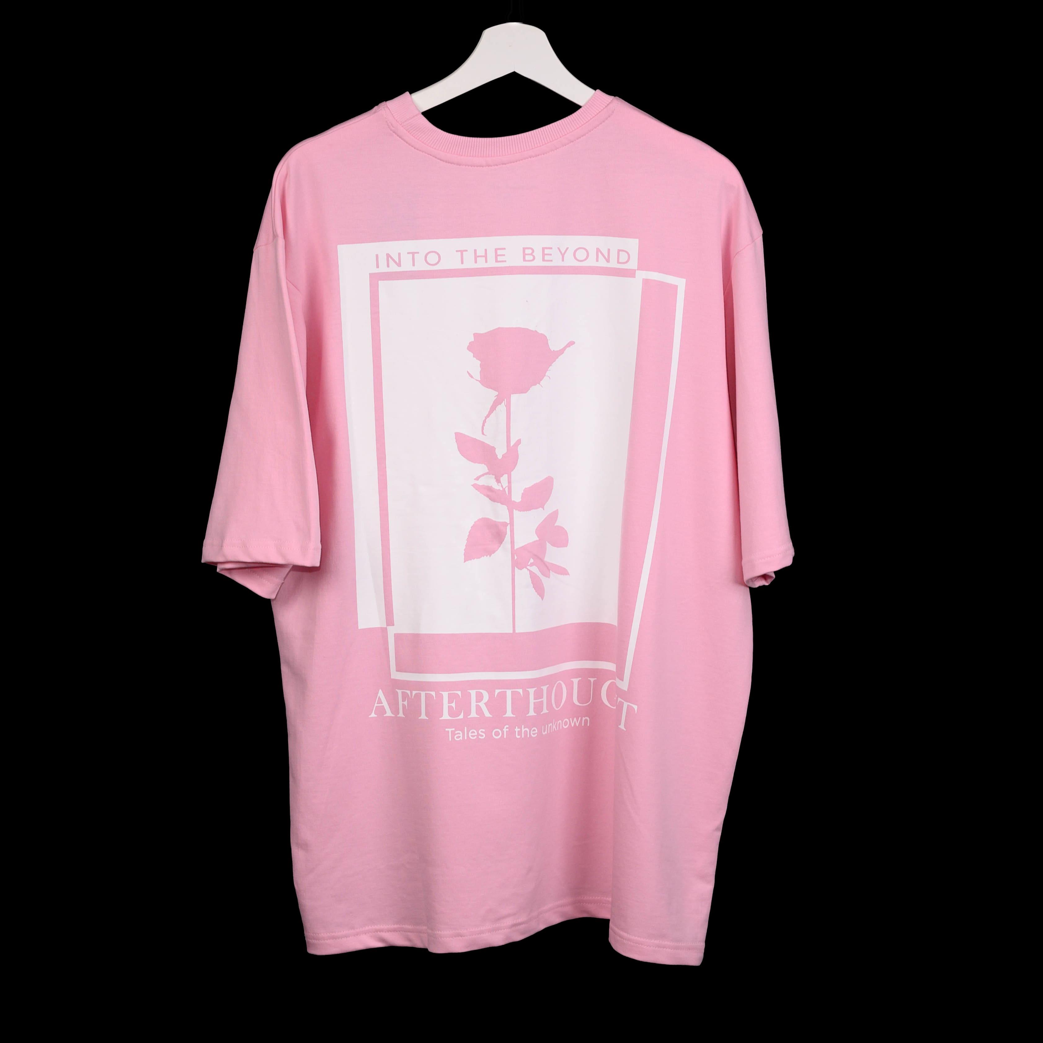 Afterthought Oversized T-Shirt: Lilac, Oversized, Back Side, Bio-Washed Cotton Printed by Techno Be With You