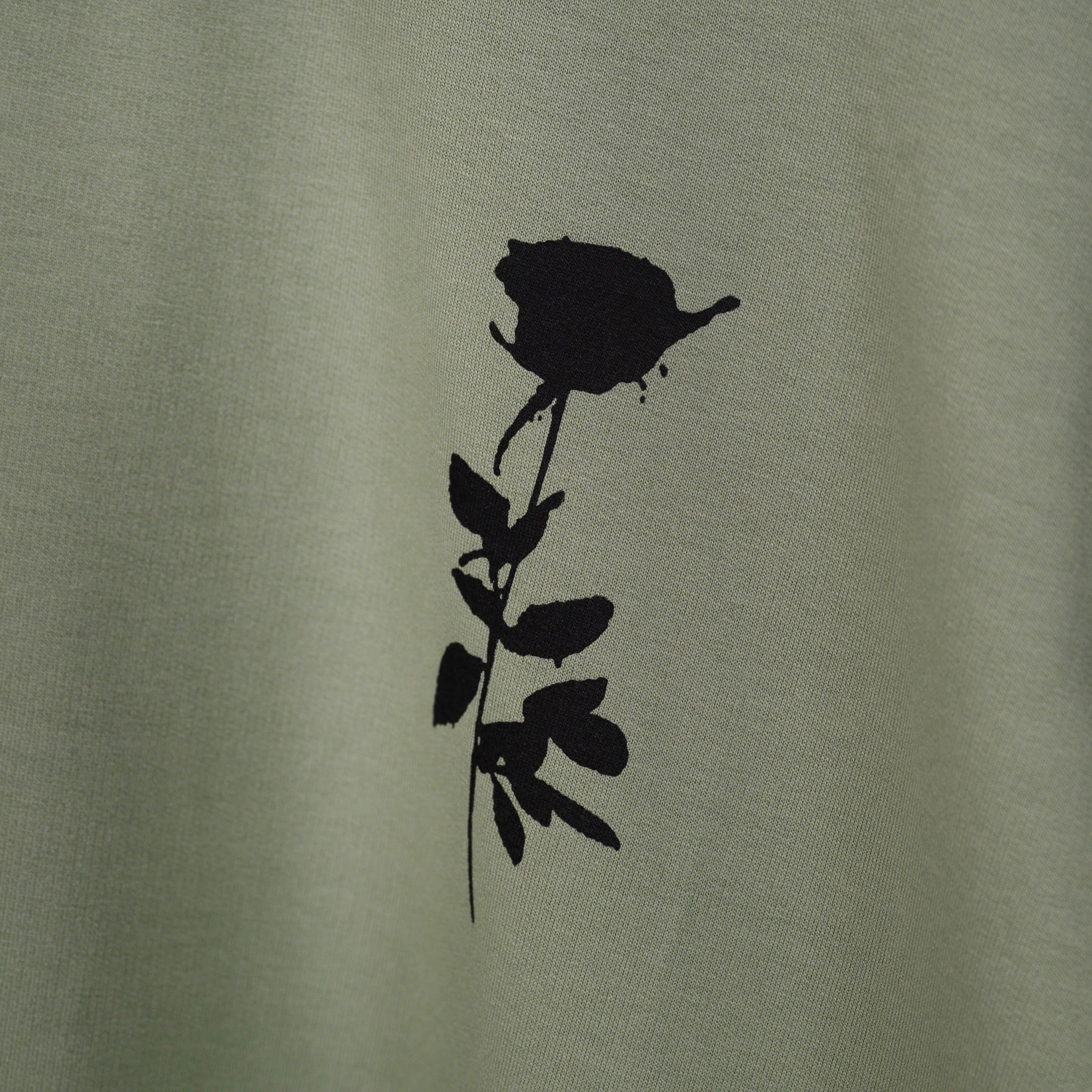 Afterthought Oversized T-Shirt: Hunter Green, Oversized, Close Front, Bio-Washed Cotton Printed by Techno Be With You