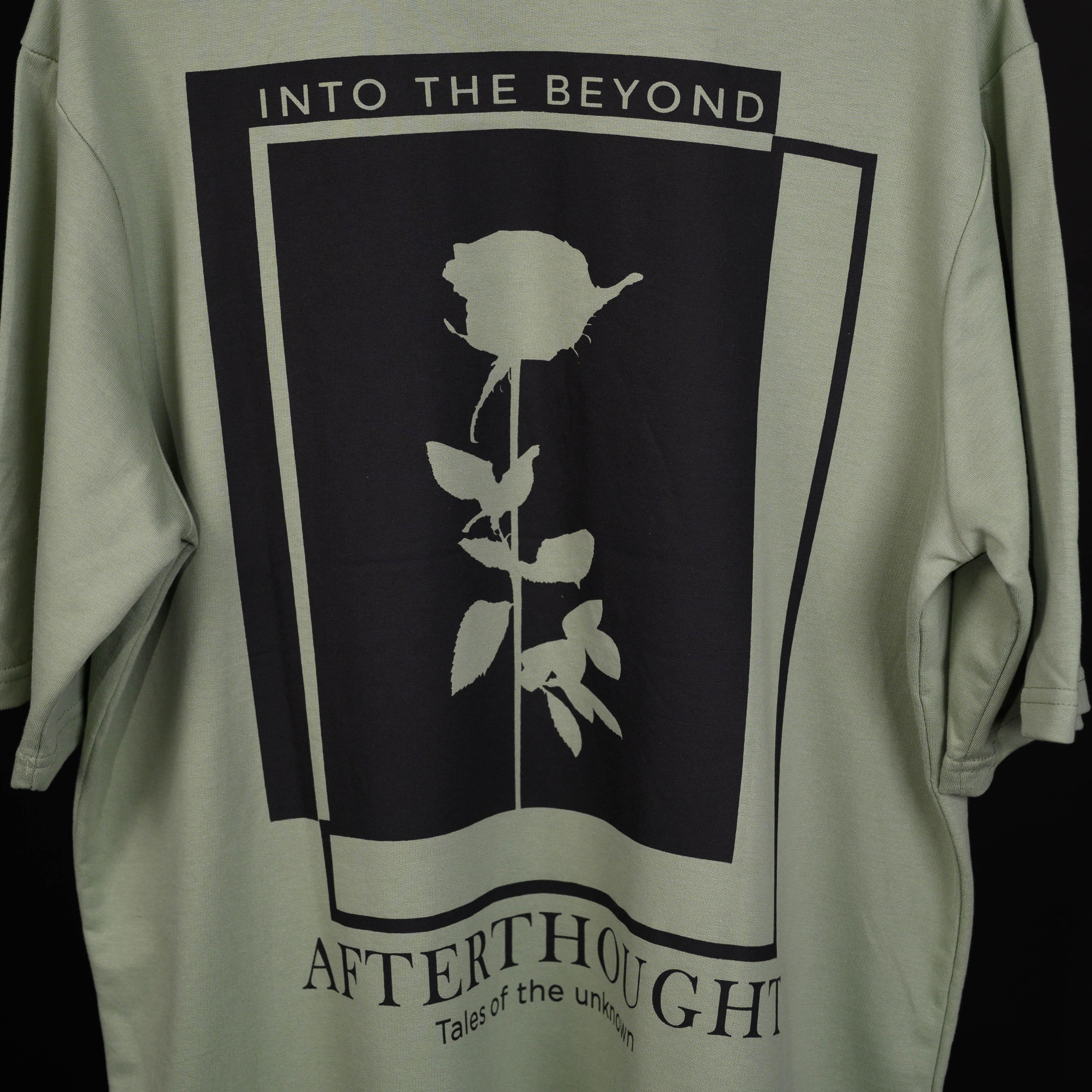 Afterthought Oversized T-Shirt: Hunter Green, Oversized, Close Back Side, Bio-Washed Cotton Printed by Techno Be With You