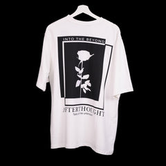 Afterthought Oversized T-Shirt: White, Oversized, Back Side, Bio-Washed Cotton Printed by Techno Be With You