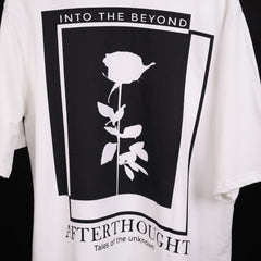 Afterthought Oversized T-Shirt: White, Oversized, Close Back Side, Bio-Washed Cotton Printed by Techno Be With You