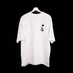 Afterthought Oversized T-Shirt: White, Oversized, Front Pose, Bio-Washed Cotton Printed by Techno Be With You