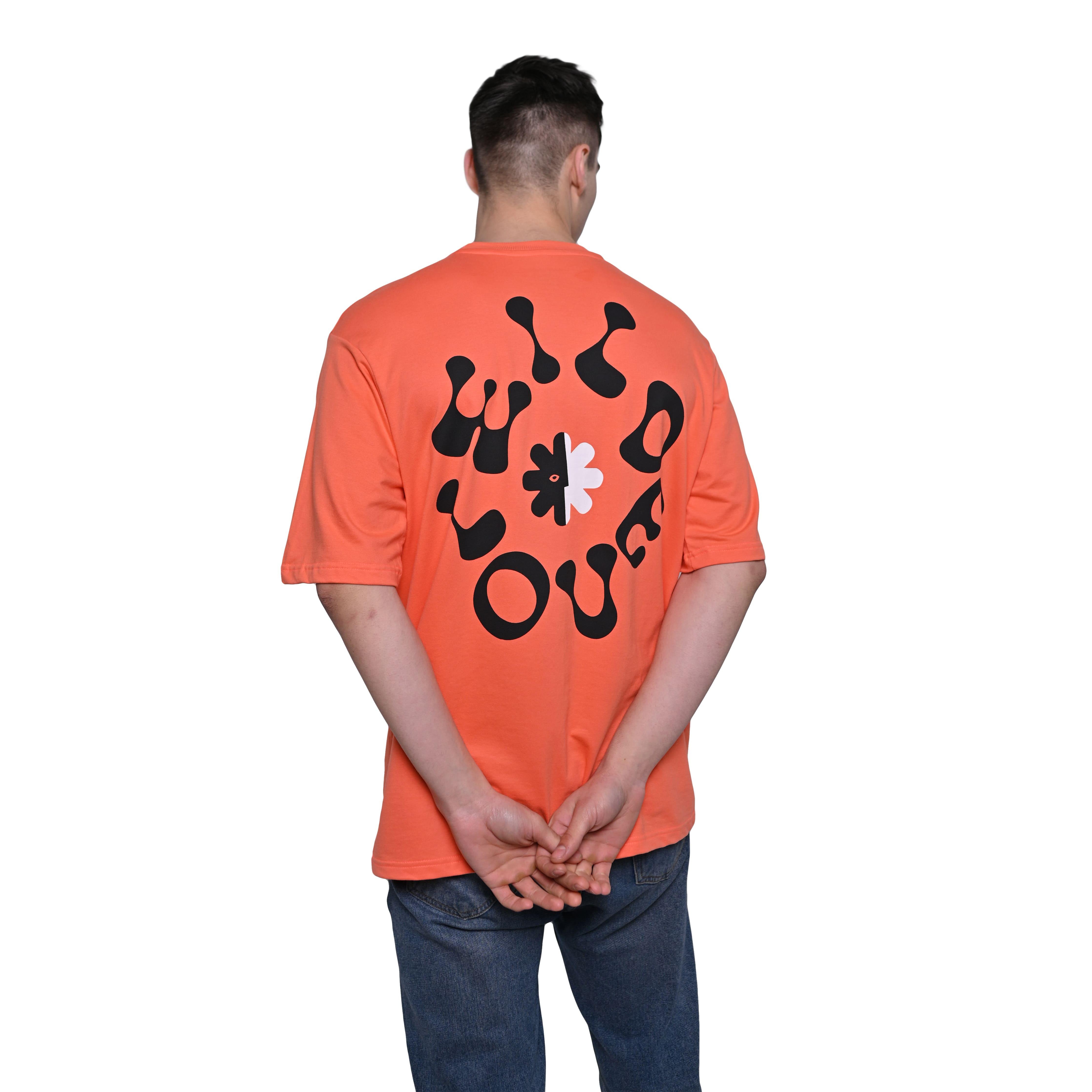 Wild Love - Techno Be With You Clothing Shop Wild Love Back Printed Pure Cotton Orange T-Shirt Online