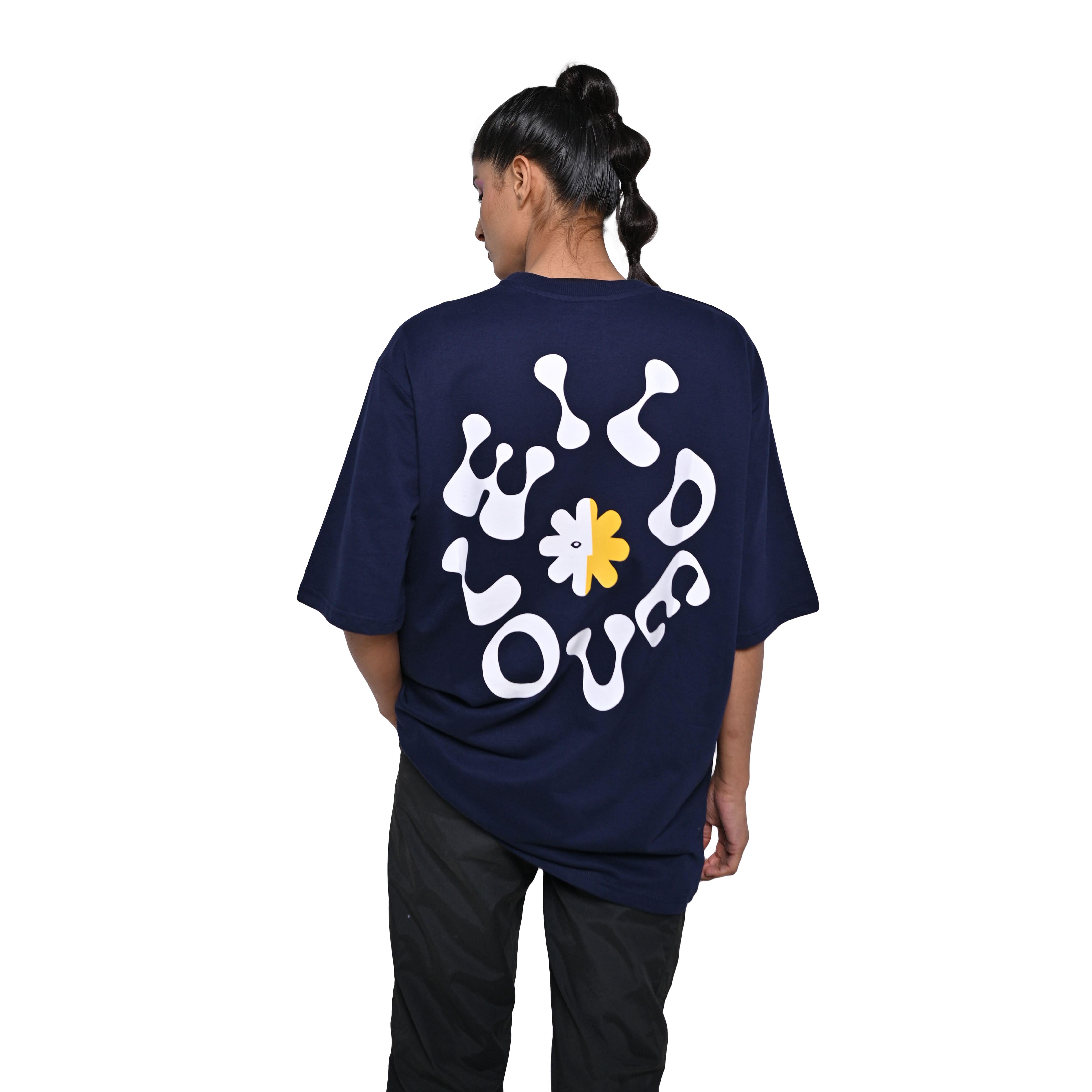 Wild Love - Techno Be With You Clothing Shop Wild Love Back Printed Pure Cotton Blue T-Shirt Online