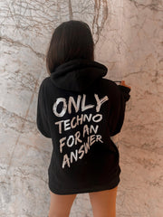 Techno Hoodie - Black back side