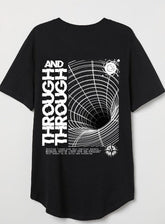 Through And Through black printed techno tshirt, Back side