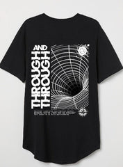 Through And Through black printed techno tshirt, Back side